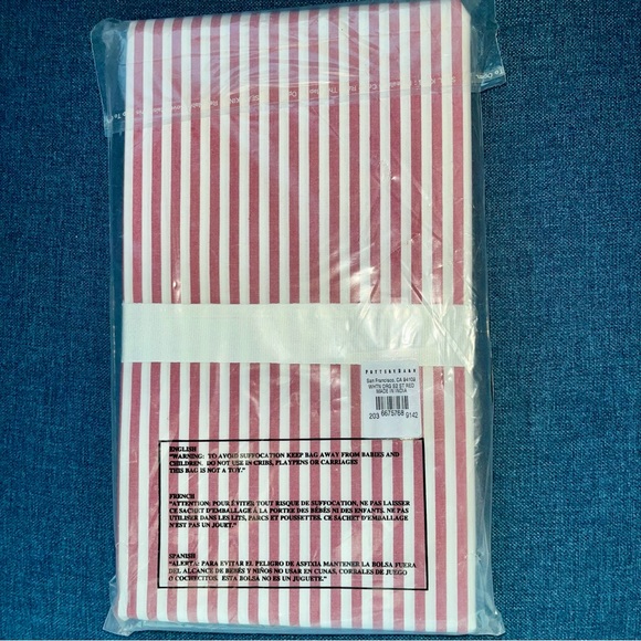 Pottery Barn Red and White Pillowcase Pair. - Picture 3 of 3